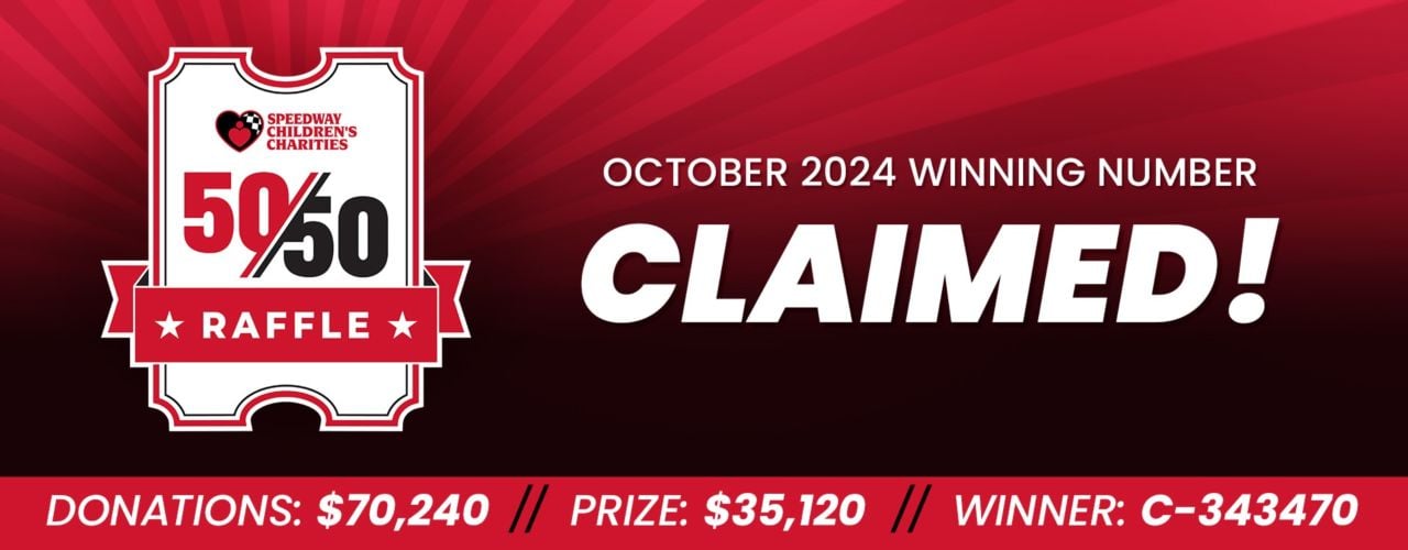 Charlotte NASCAR Cup Series Roval 400 weekend 50/50 Raffle - Claimed!  Header Image